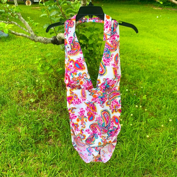 Hilor Other - Women’s Hilor Paisley Halter Top One Piece Swimsuit Size 18